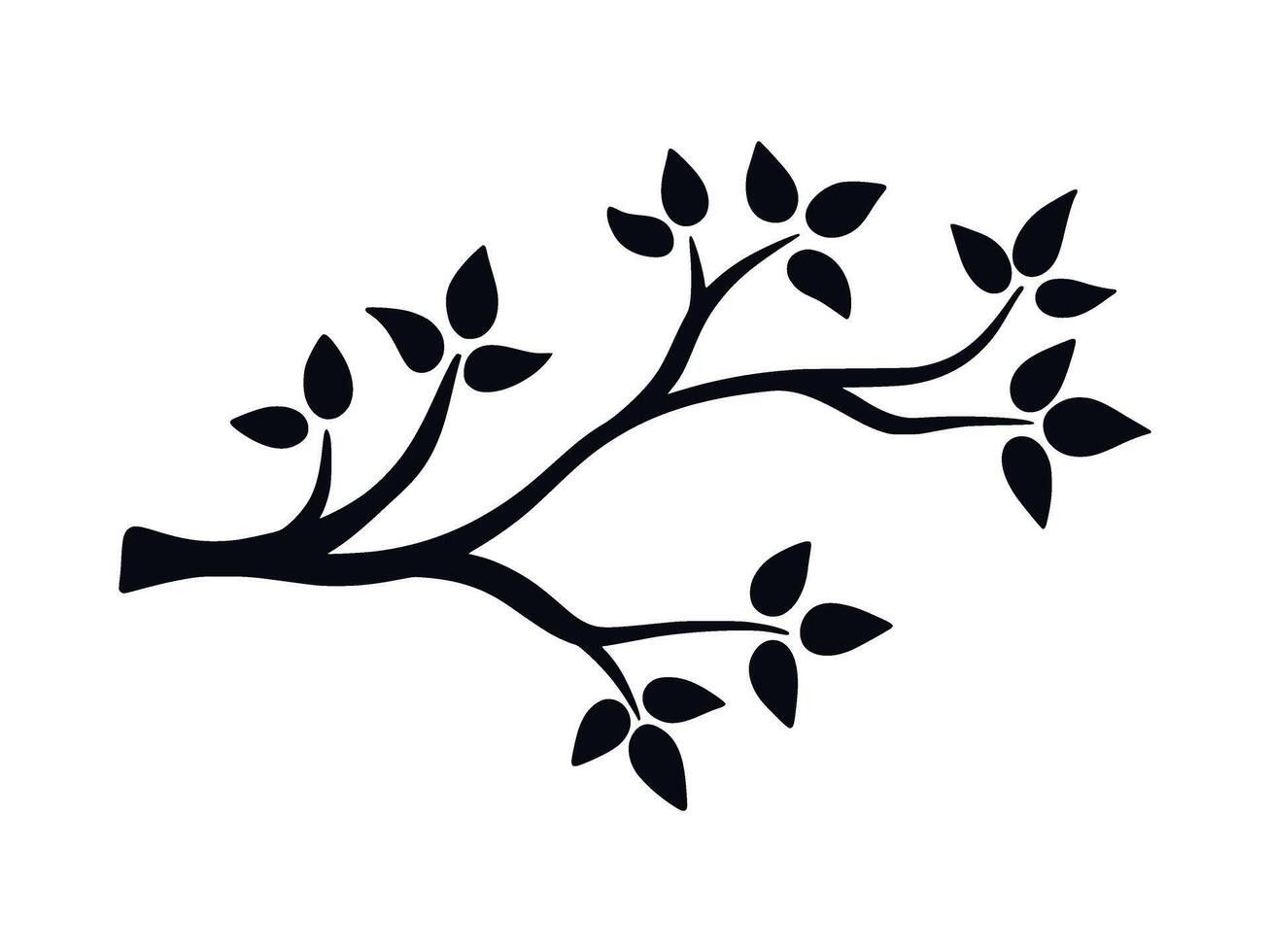 Monochrome black leafy tree clip art vector