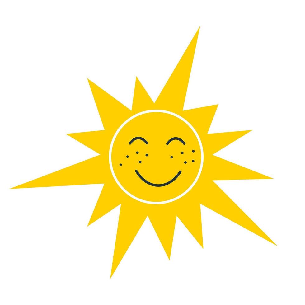 Bright positive summer sun element vector