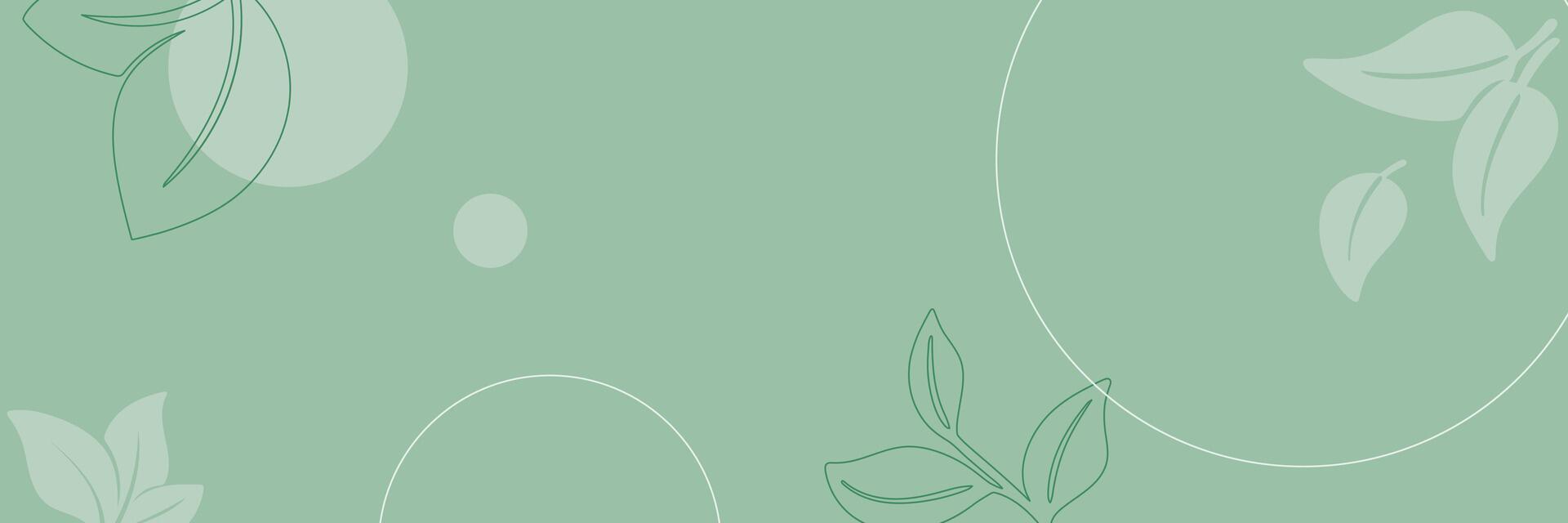 Green template with botanical elements for leaflet, banner, flyer and other design vector