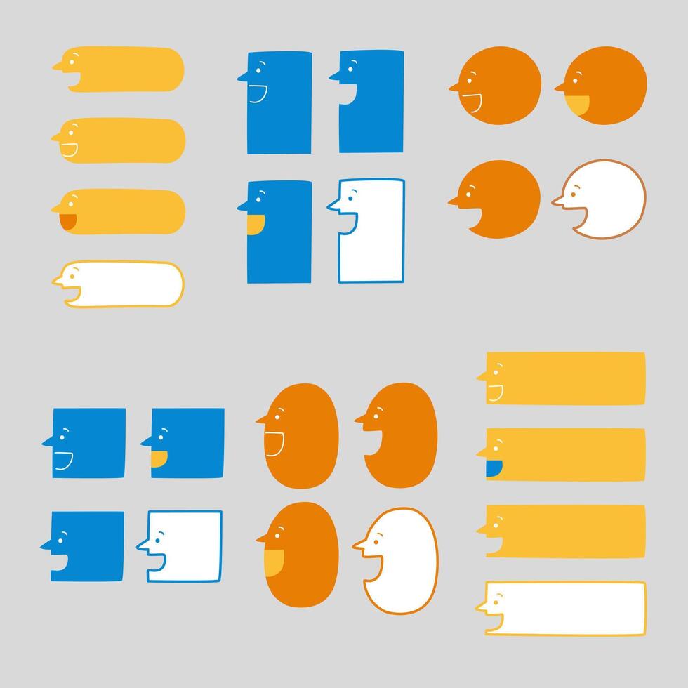 collection set of cute doodle minimal hand draw speech bubble balloon with facial expression, text box think speak talk banner vector
