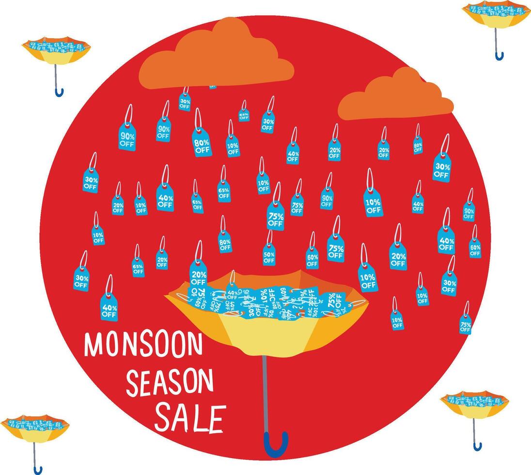 Monsoon season sale discount vector