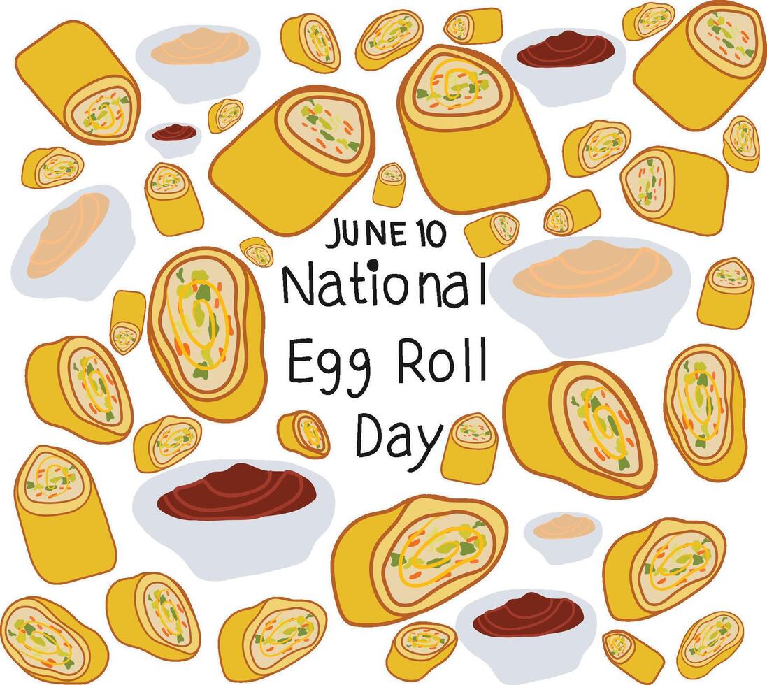 National egg roll day vector