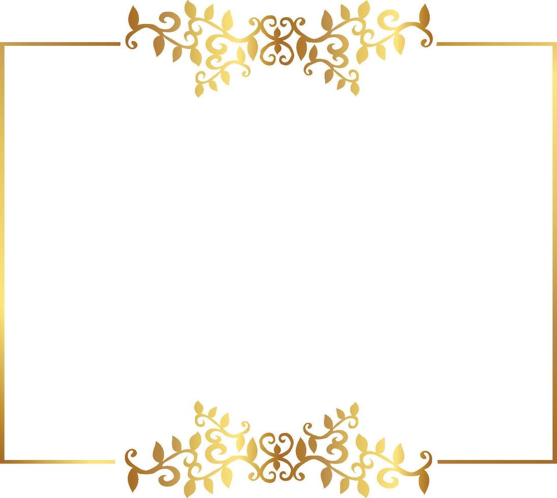 Golden warm gold frame vector