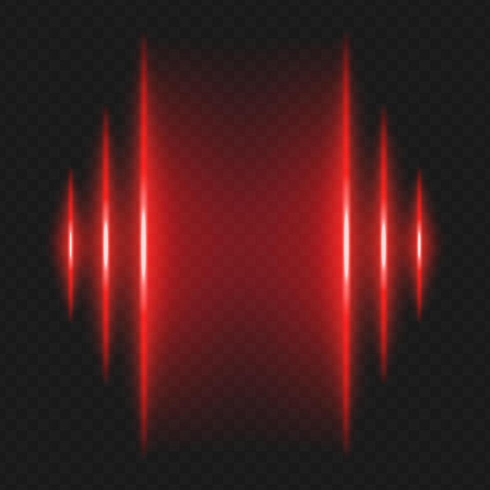Red light sound waves illustration vector