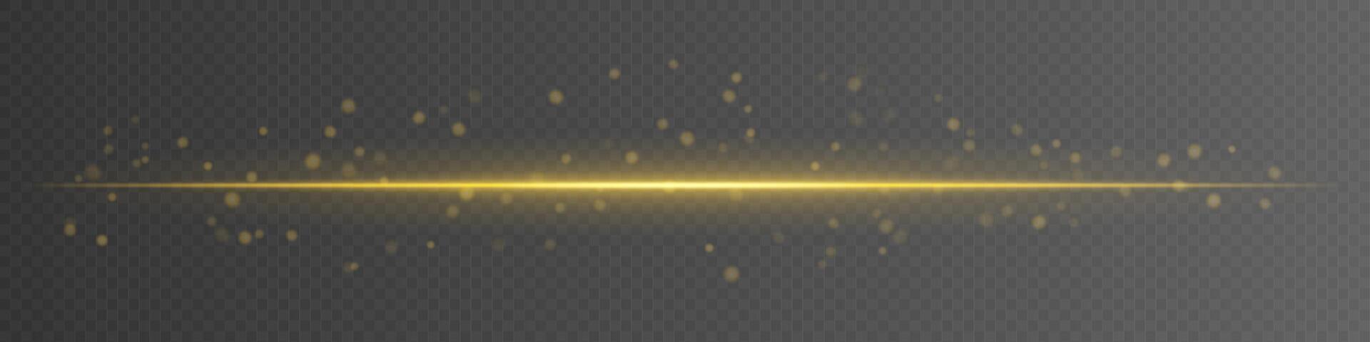 Golden light beam on a black background vector
