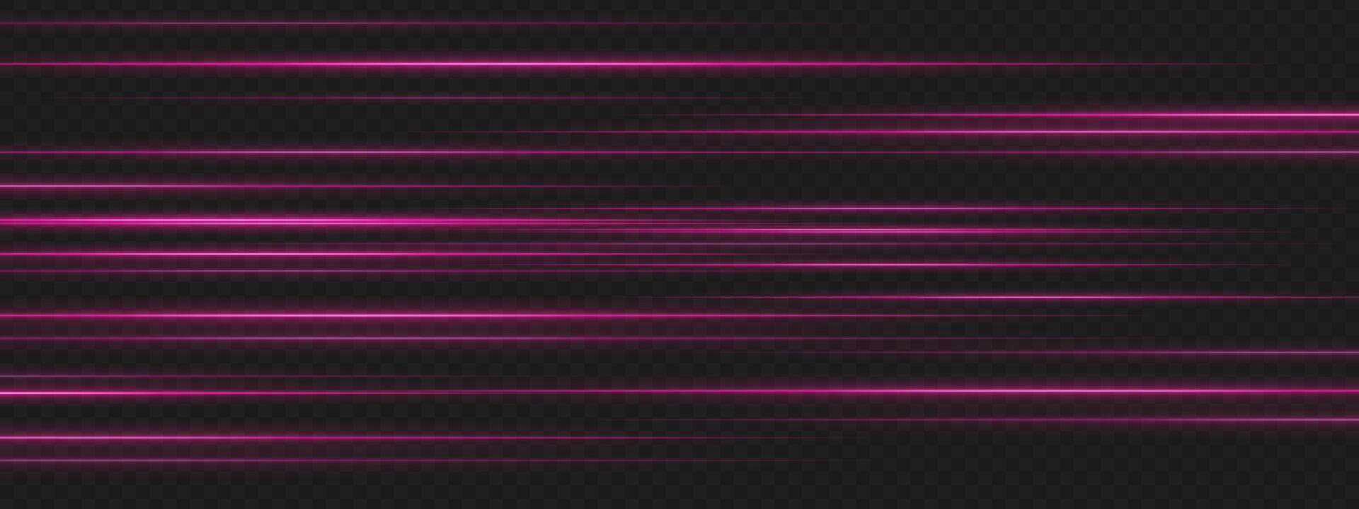 Abstract pink light lines on black background vector