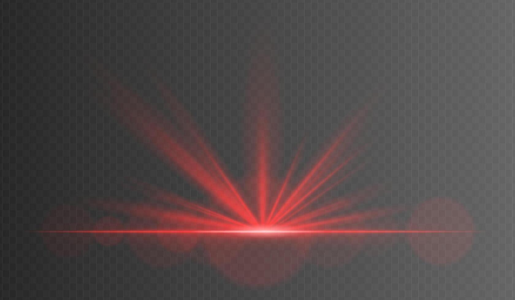 Red light beam on a black background vector