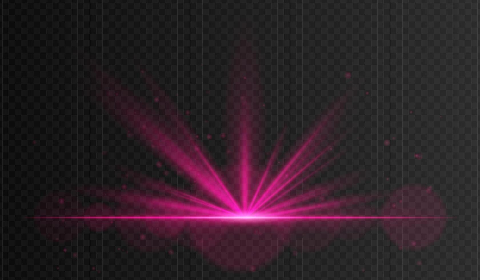 Pink light rays on a black background vector