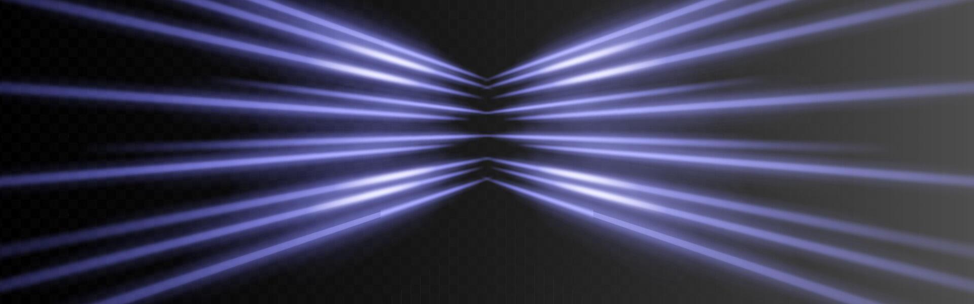 A blue light beam is shown in the middle of a dark background vector