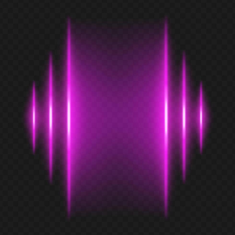 A purple light sound waves on a black background vector