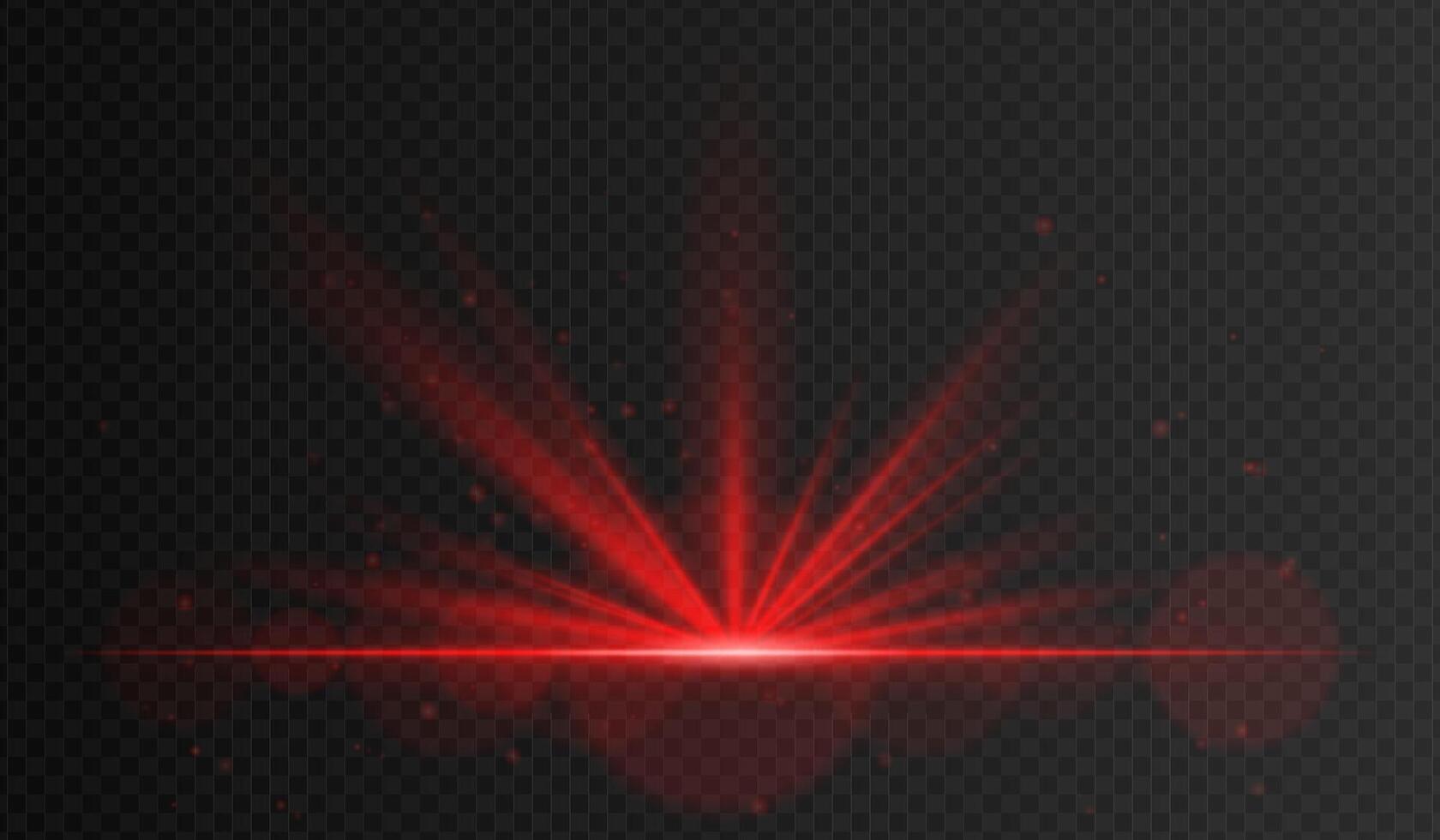 Red light rays on black background vector