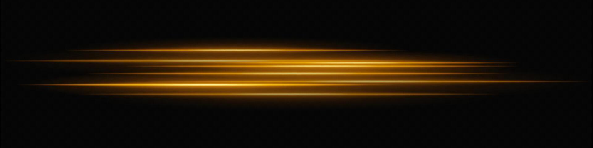 Golden light rays on black background vector