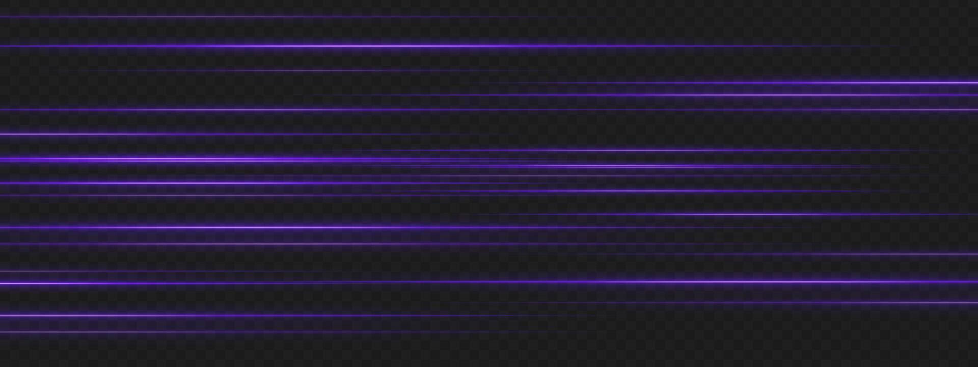 Abstract purple light lines on black background vector