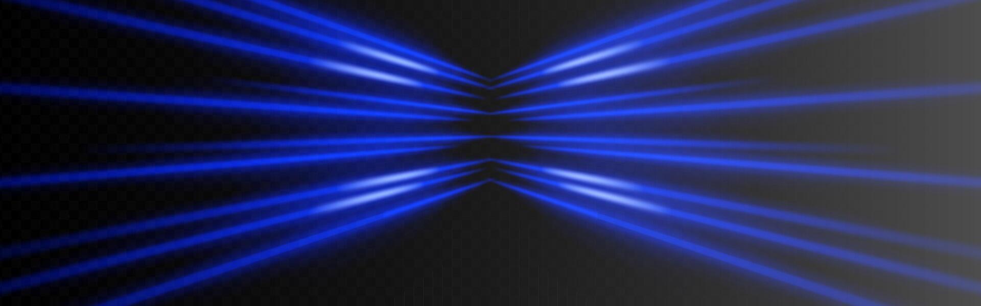 A blue light beam is shown in the middle of a black background vector