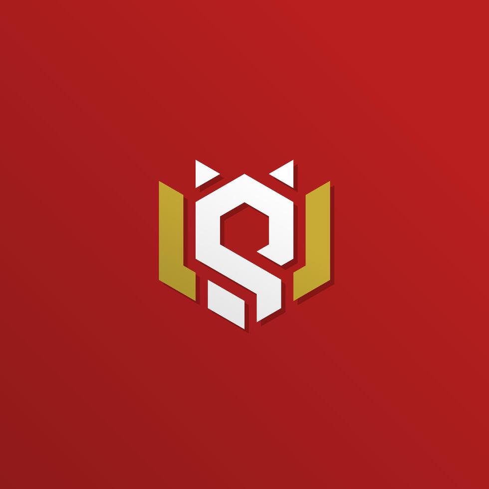 Letter S V Forming Cat Monogram Logo vector