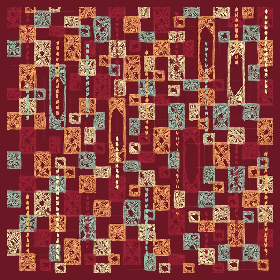 Geometric Rectangle Tape on Abstract Composition with Scratch Textured vector