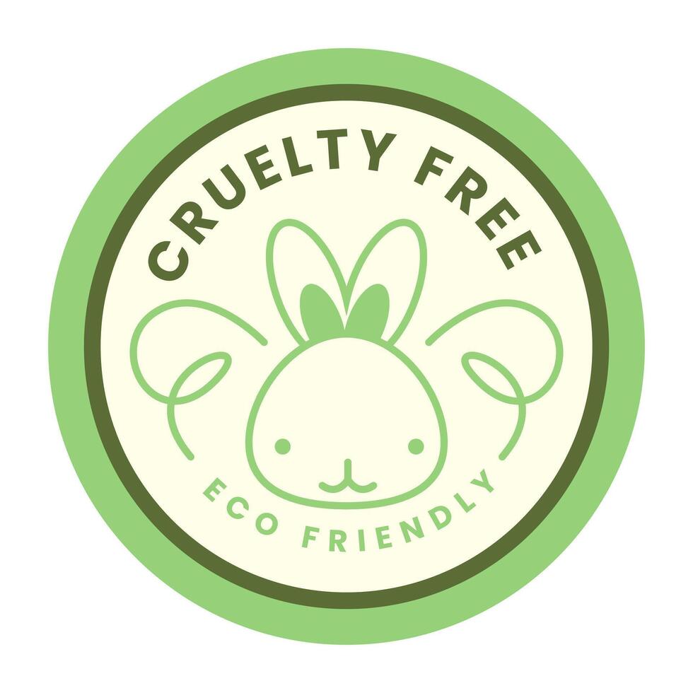 Cruelty free eco friendly. Veganism logo, vegans diet sticker or ecological food product stamp. vector