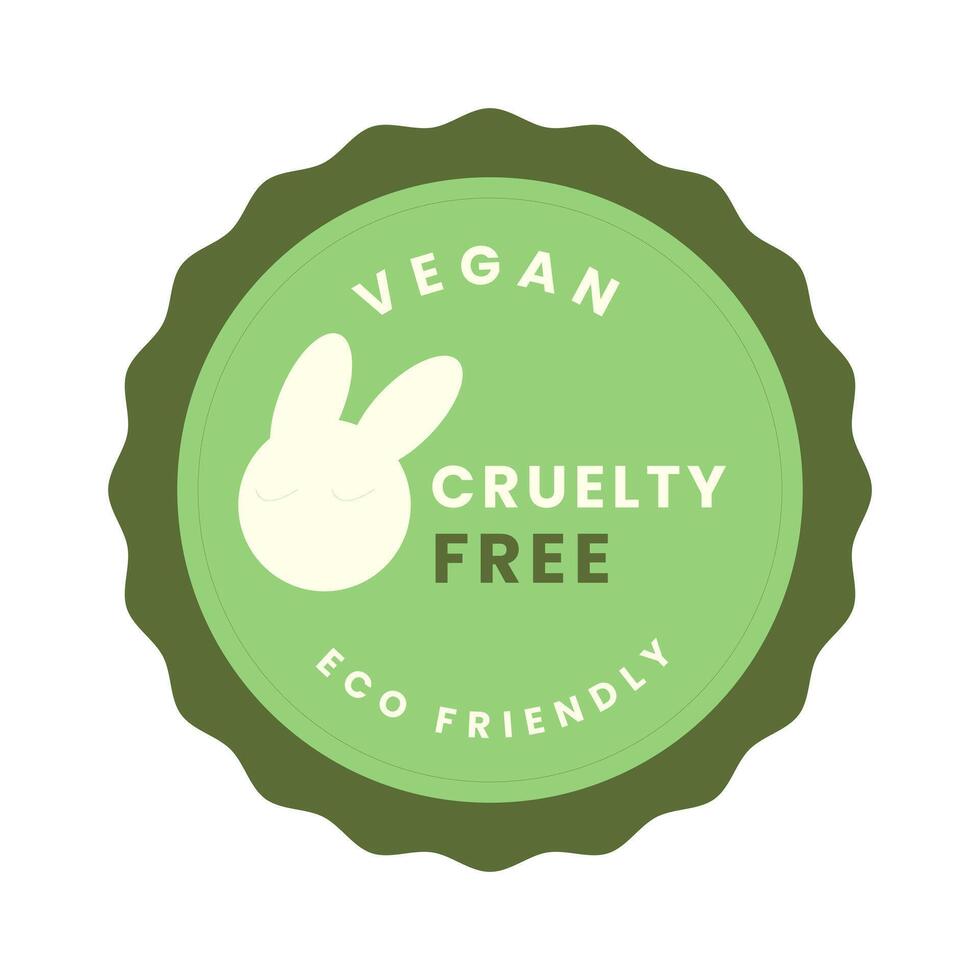 Cruelty Free label, logo, badge, icon, sticker, symbol, emblem, stamp, green, line, flat , isolated illustration. Cruelty free not tested on animals label for product packaging design. vector