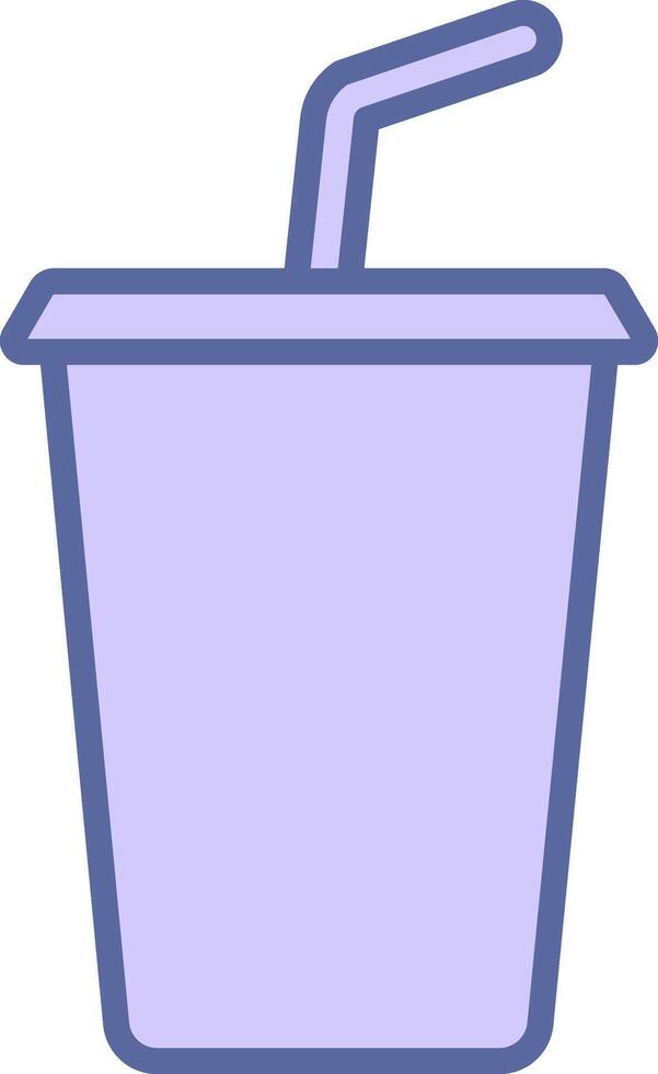 Drink cup with straw icon flat vector