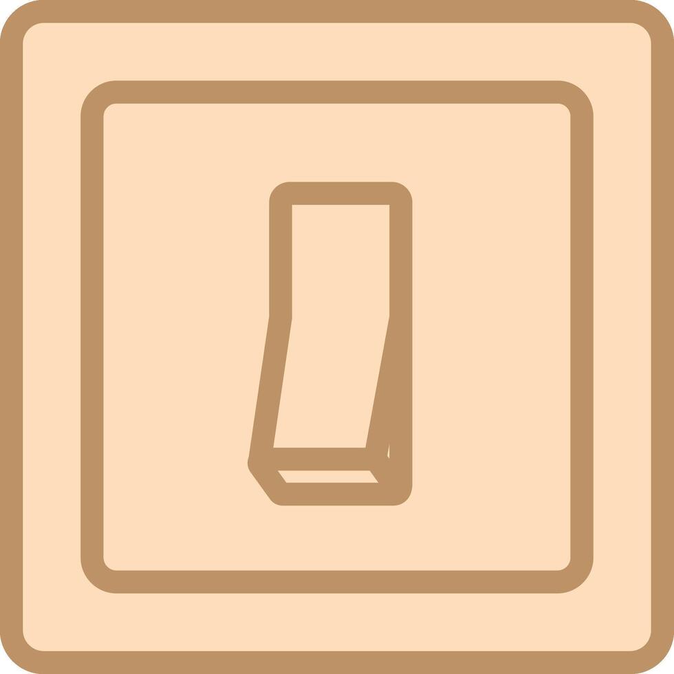 Light switch in beige with outlined vector