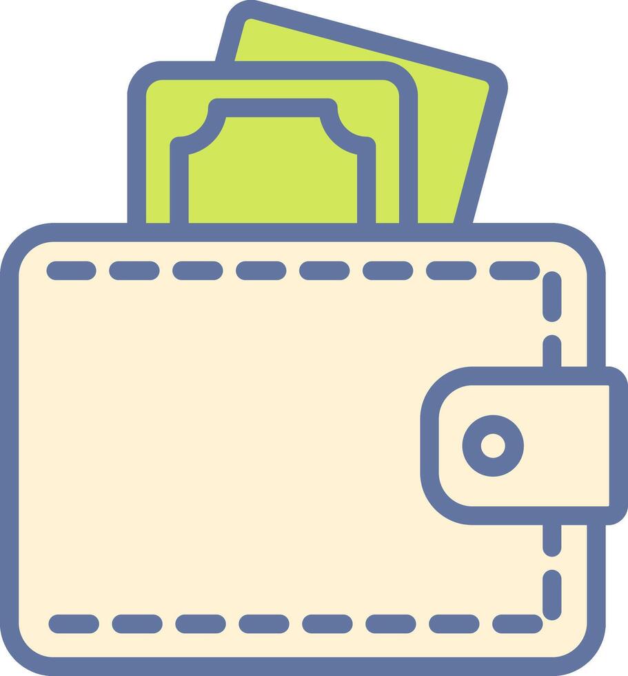 Wallet Icon with Cash for Finance Themes vector