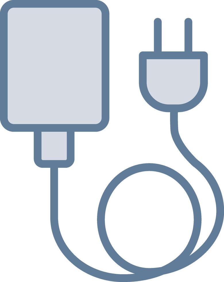 Flat Charger Icon for Power and Electronics vector