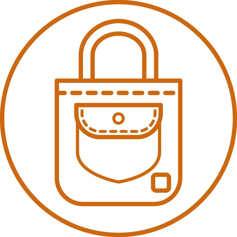 Reusable shopping bag outline icon in brown vector