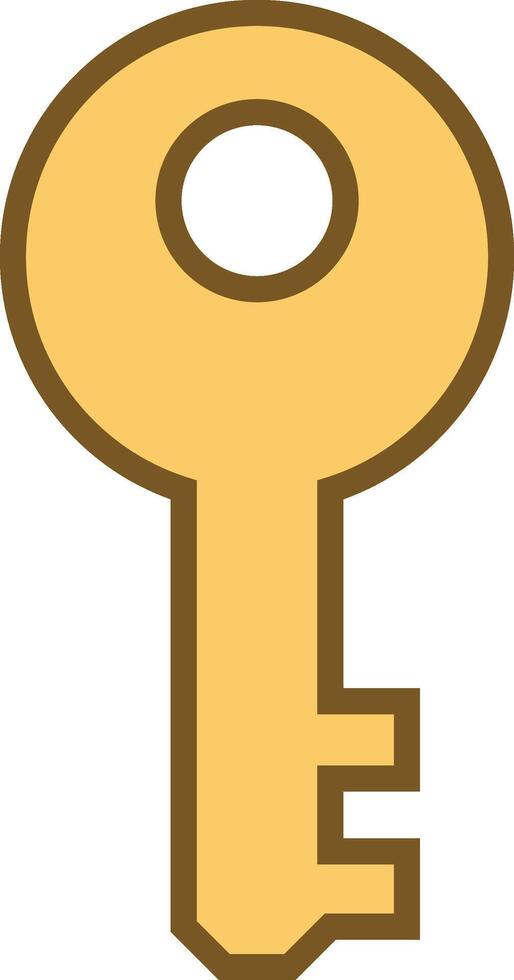 Key icon flat illustration for security vector