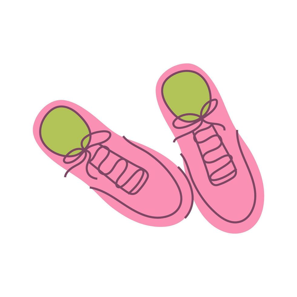 Pair of pink sneakers for sport, fitness, exercise and training. vector