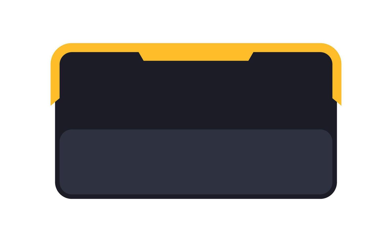 Minimal Dark UI Panel with Status Bar. Modern Interface Module Yellow Line. Clean Dashboard Element in Dark Theme vector