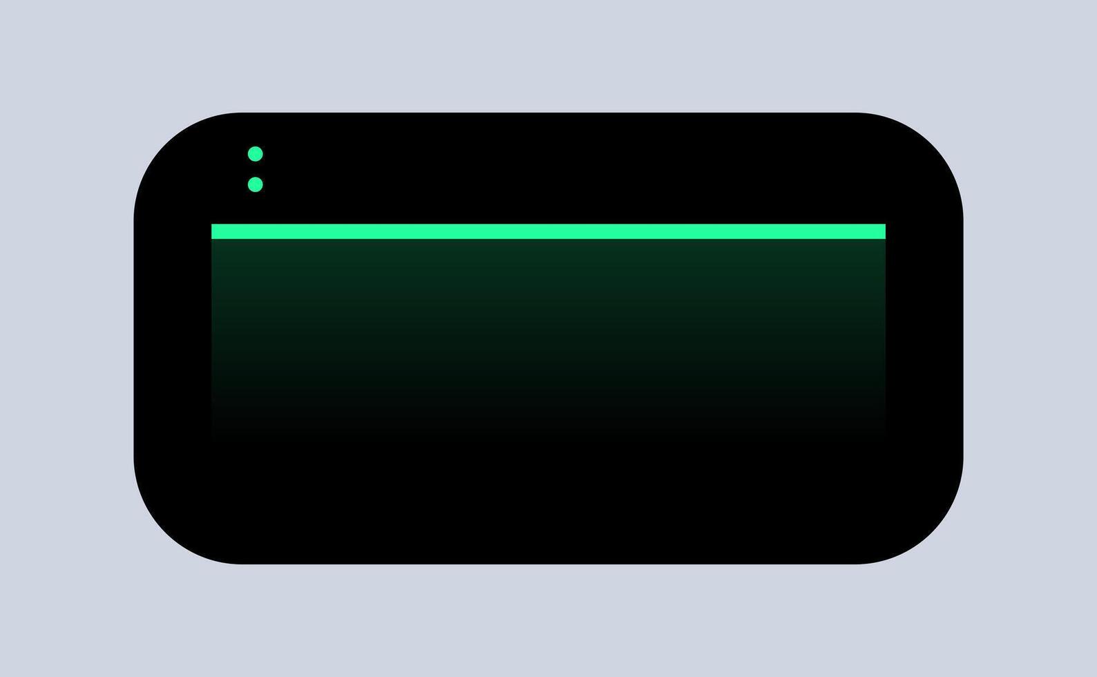 Minimal Dark UI Panel with Status Bar. Modern Interface Module with Neon Line. Clean Dashboard Element in Dark Theme vector