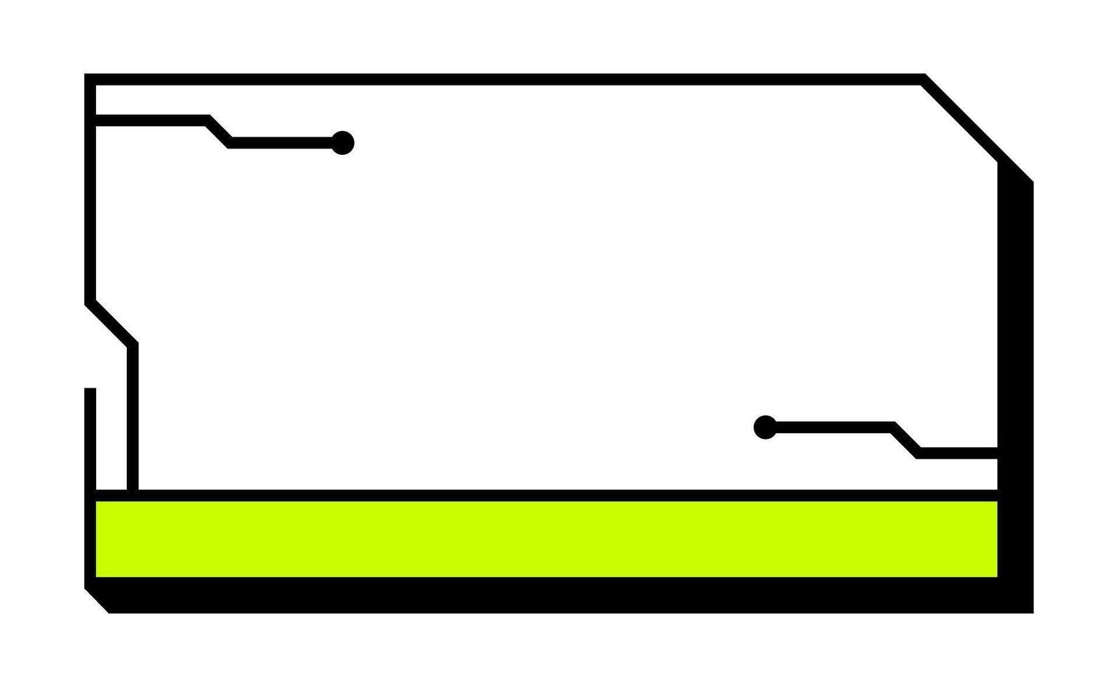 Futuristic Tech Frame with Neon Highlight. Digital Interface Outline. Minimal Futuristic vector