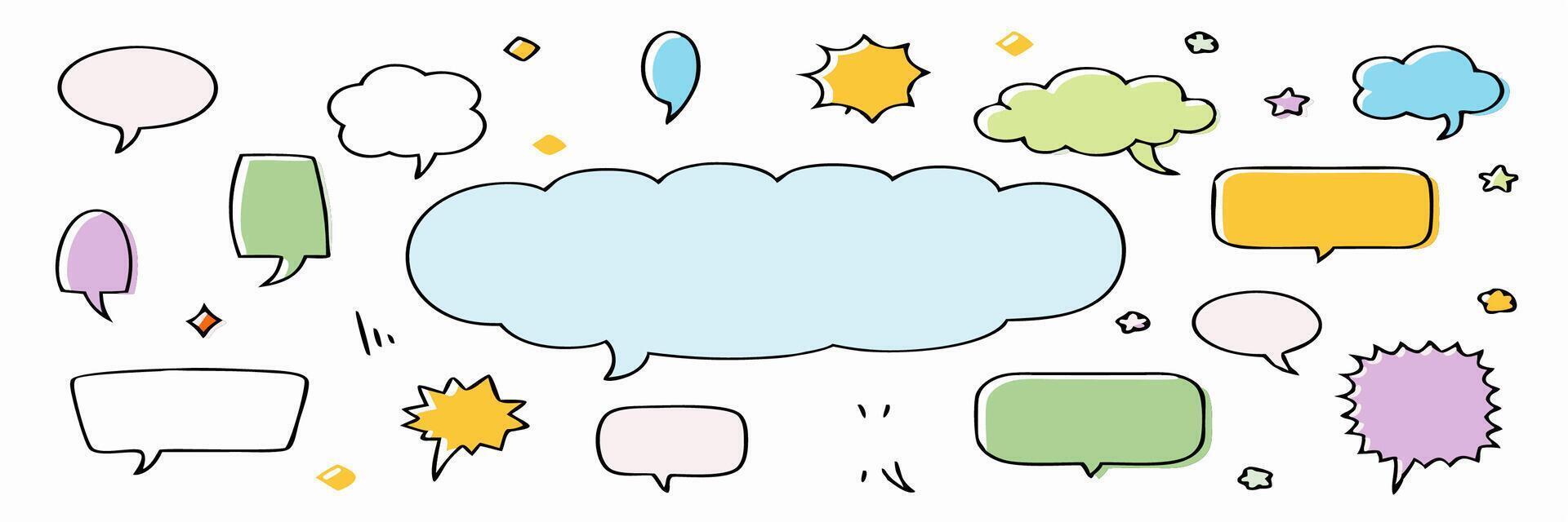 Colorful Speech Bubbles and Comic Book Elements Set vector