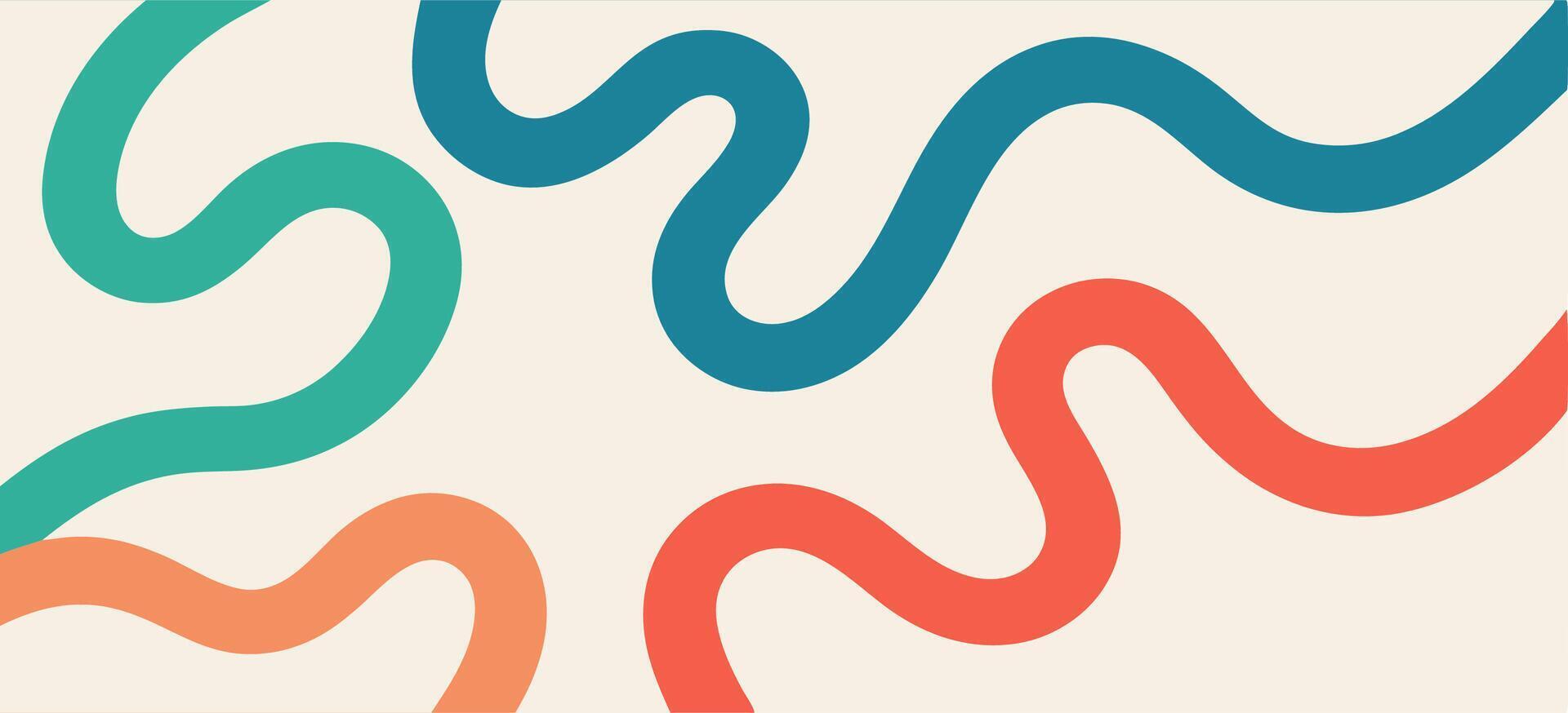 Abstract Colorful Wavy Lines Background Design vector