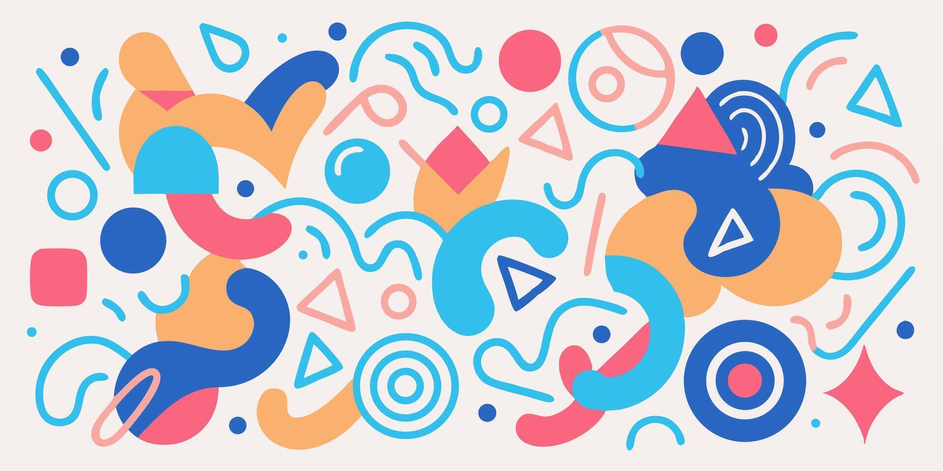 Abstract Geometric Shapes Background Colorful Pattern Design vector