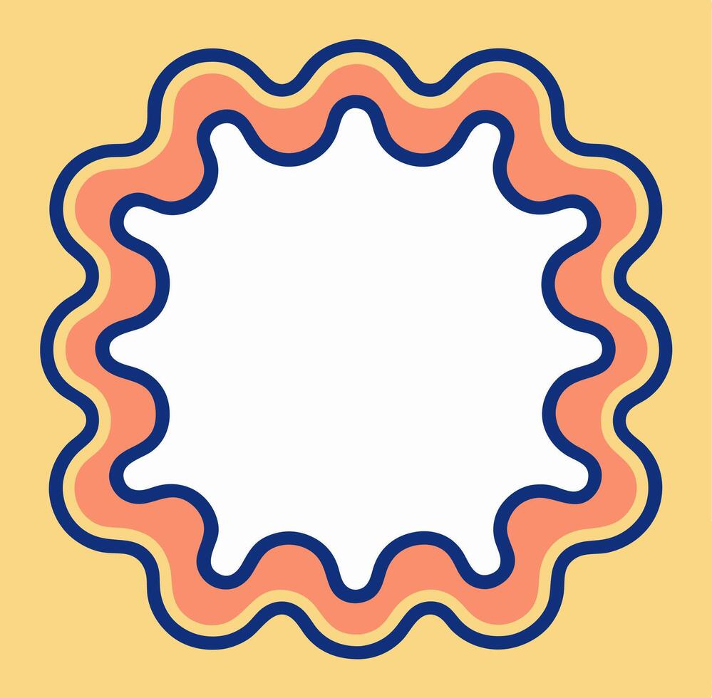 Abstract Wavy Frame Border Pastel Colors vector