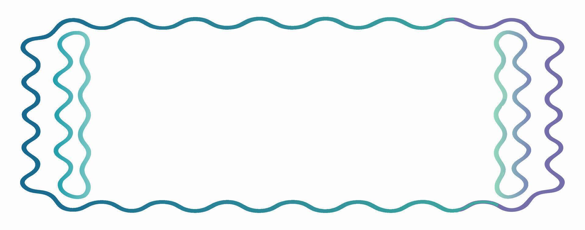 Teal and Purple Wavy Border Frame, Decorative Design Element vector