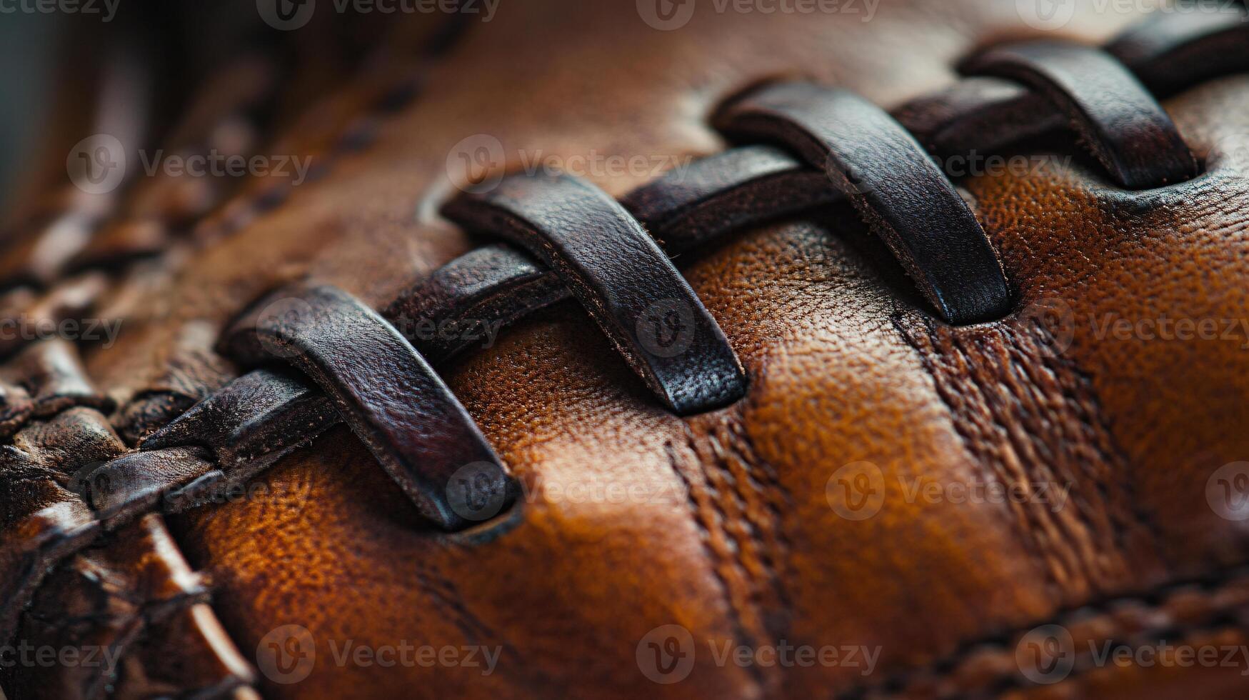 Vintage Baseball Glove Close-Up Highlighting Details and Texture photo