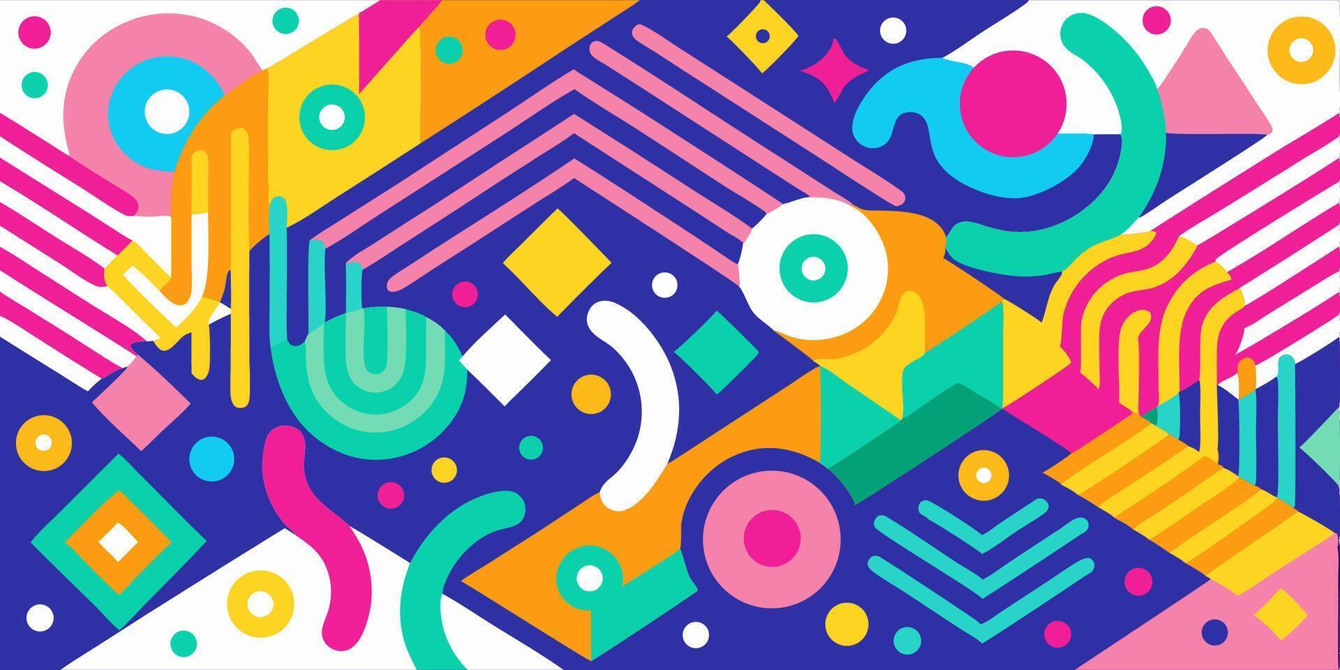 Abstract Geometric Background Colorful Shapes and Lines vector