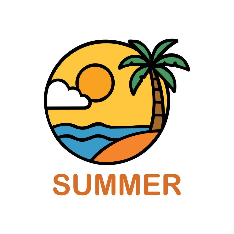 Summer beach logo vector