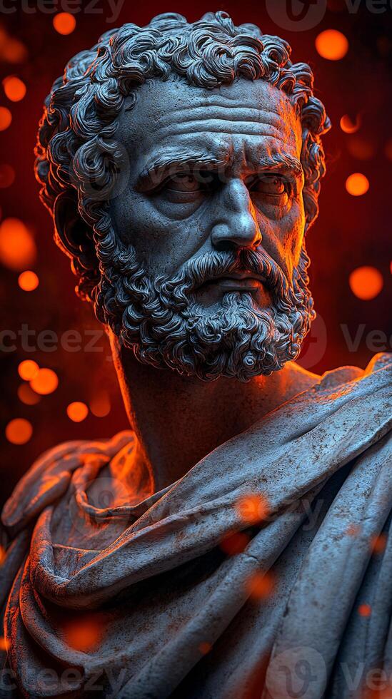 Ancient Roman Philosopher Marcus Aurelius in Thoughtful Pose photo