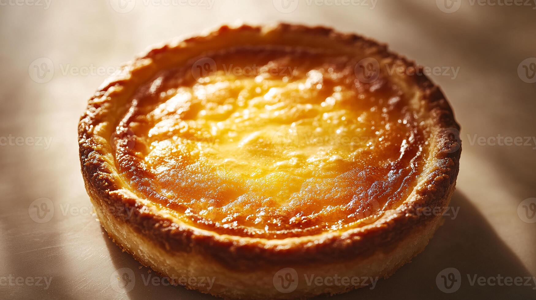 Softly Lit Strawberry Tart with Cream Pastry Under Natural Light photo