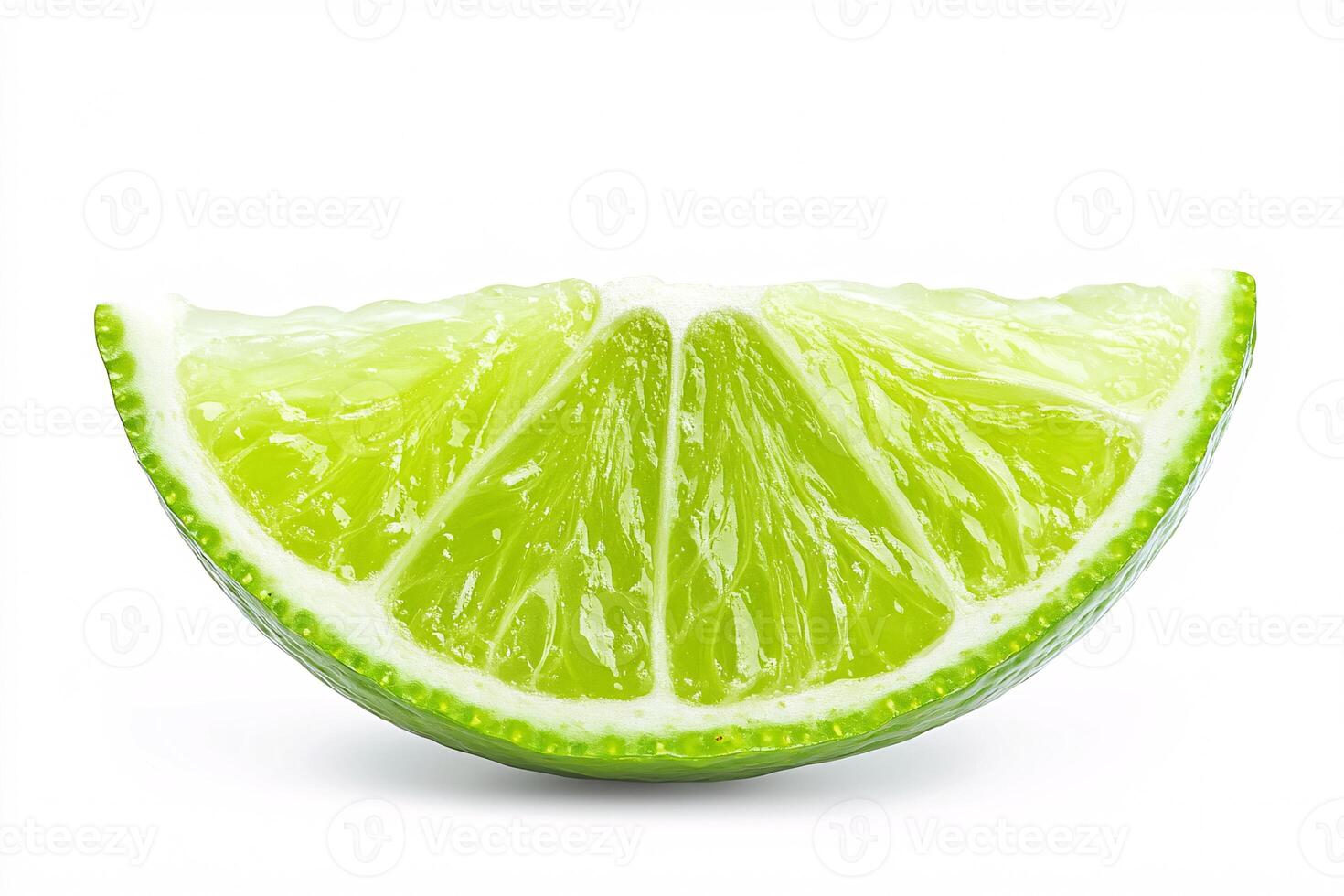 Fresh Citrus Fruit Slice of Vibrant Green Lime on White photo