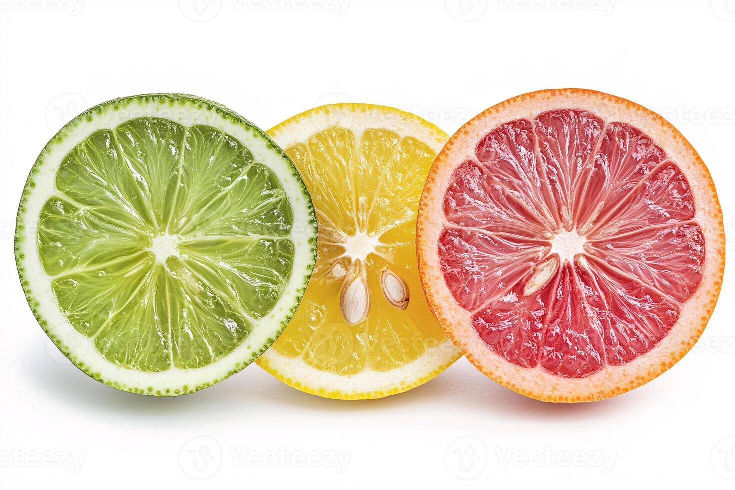 Ripe Slice of Sudachi Citrus Fruit Showcasing Vibrant Green Flesh photo