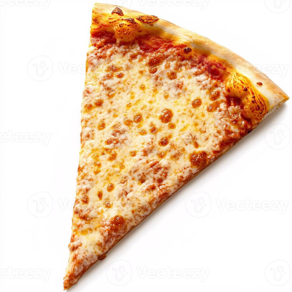 Delicious freshly baked pizza with vibrant toppings on white backdrop photo