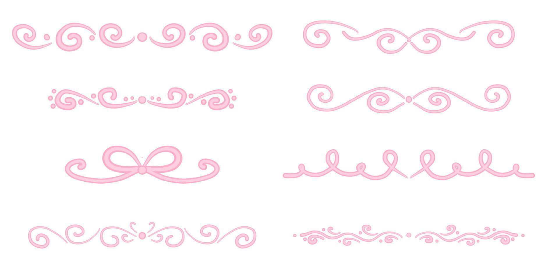 Elegant vintage calligraphic dividers set with hand drawn flourishes and ornamental text separators for invitations certificates and greeting cards vector