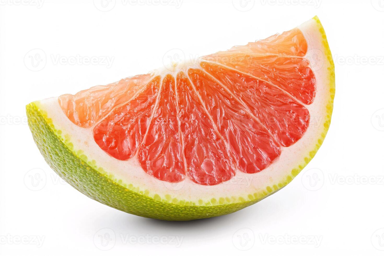 Ripe and Juicy Slice of Citron Fruit Isolated on White Background photo
