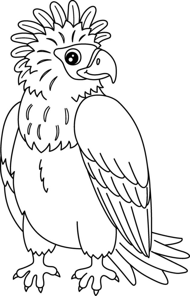 Bird Philippine Eagle Isolated Coloring Page vector