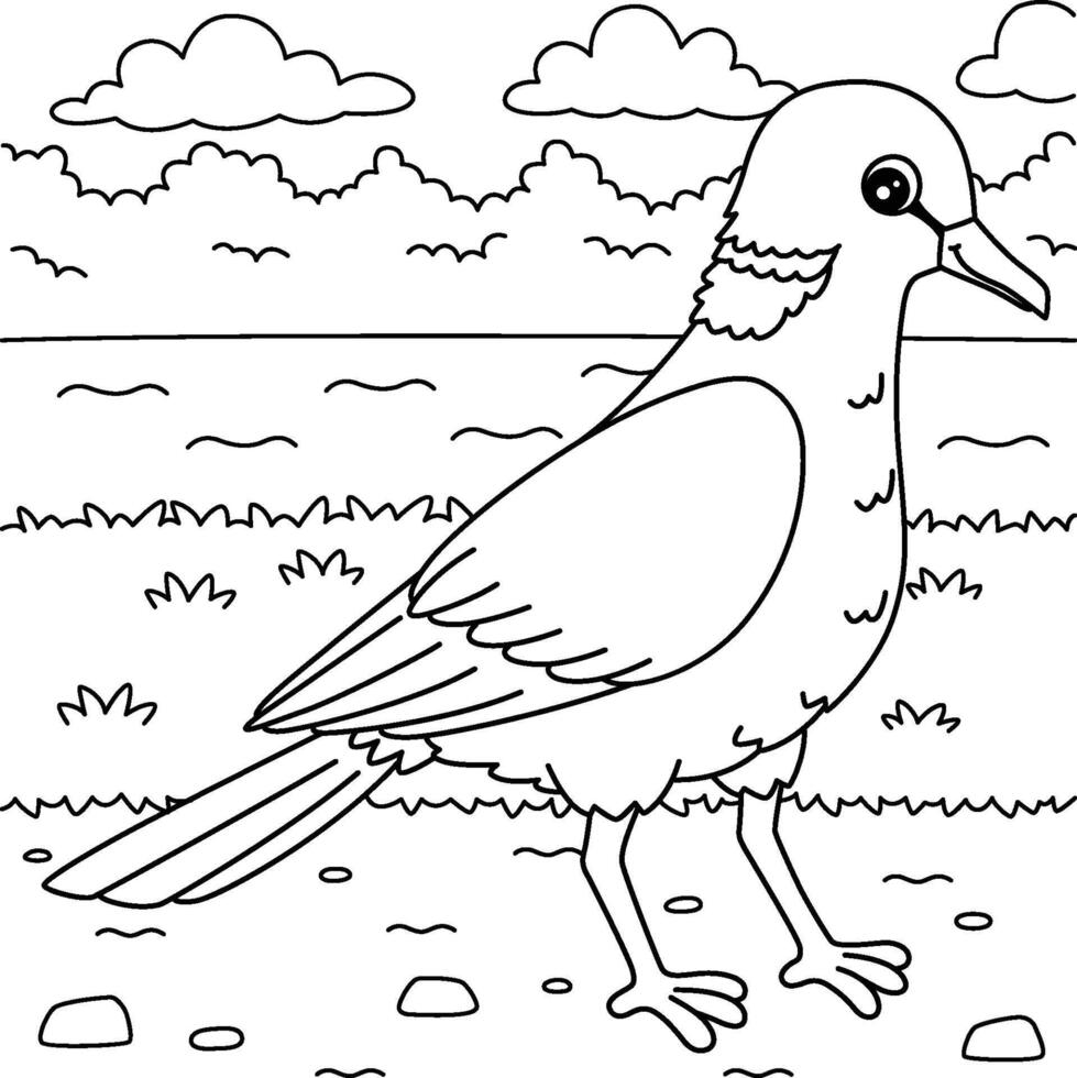Bird Ring Necked Dove Coloring Page for Kids vector