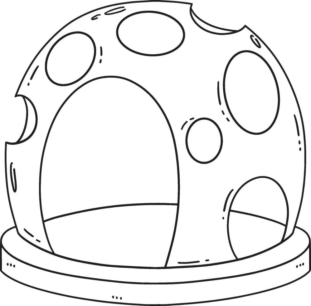 Playground Dome Isolated Coloring Page for Kids vector